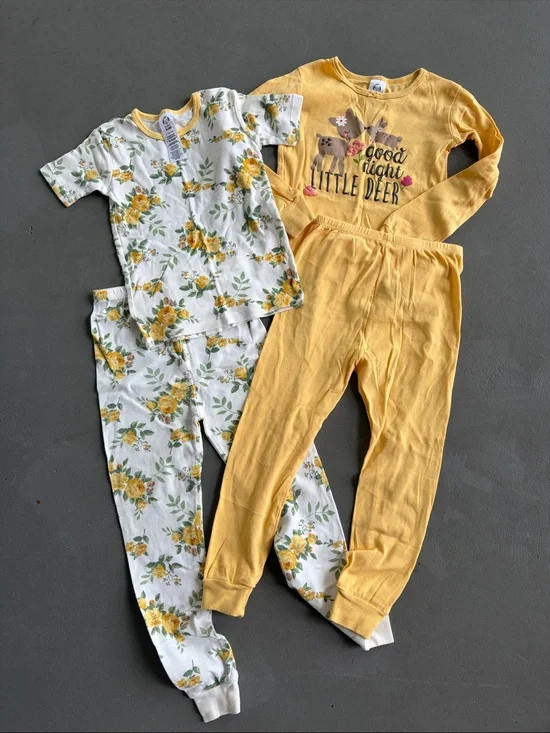 Gerber Yellow and Floral Toddler Pajama SetsSize 5T