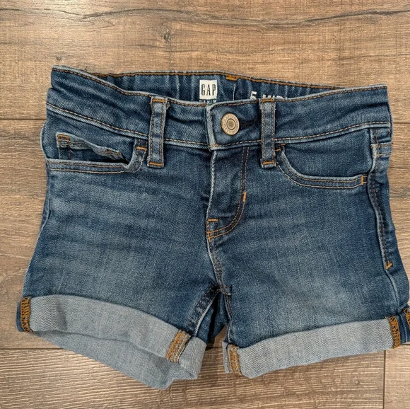 Gap 5T Midi Jean Shorts Medium Blue Denim Denim Adjustable Waist Girls