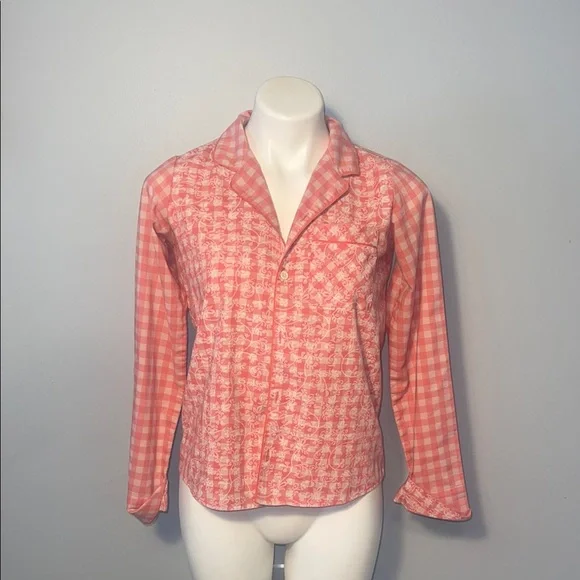 American Girl -girls button down pajama top, size large 14-16. Tenney’s Gingham