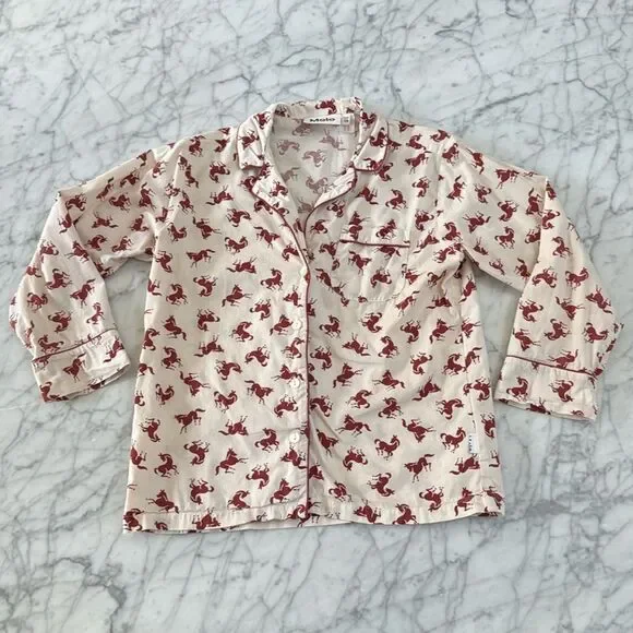 MOLO Lex Horse Button Down Top Sz 7/8