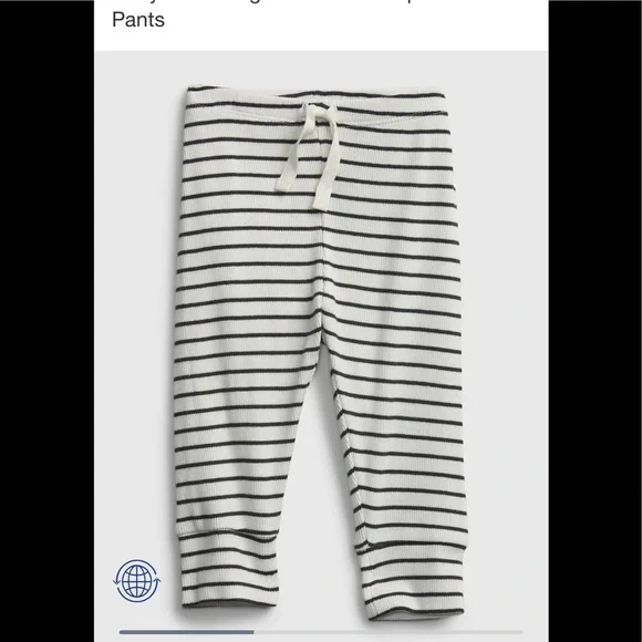 Baby‎ 100% Organic Cotton Stripe Pull-On Pants