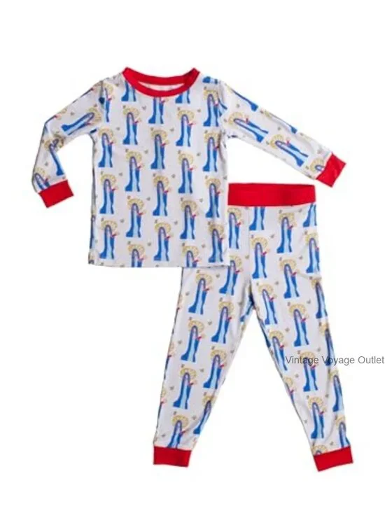 Sleepy Saints Girls Pajama Set - 2 Piece Long Sleeve and Pant, Bamboo Viscose,