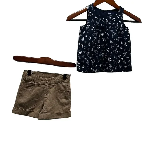 Baby Gap & Crazy 8 girls SET blue floral  size 4 GUC