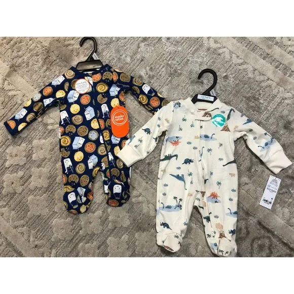 Newborn New With Tags Zip Sleepwear Bundle