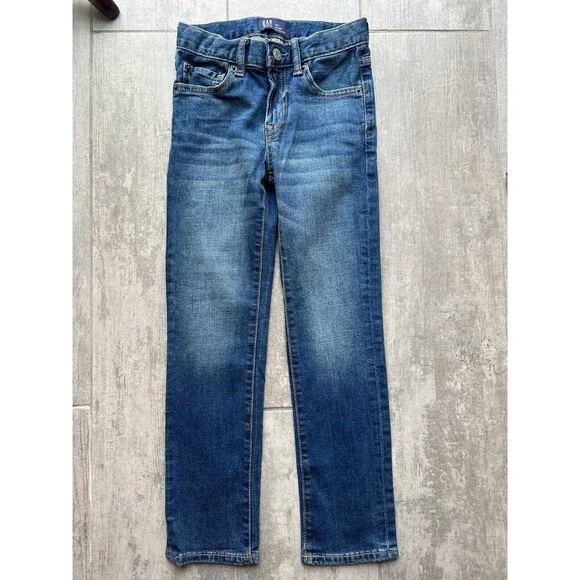 Gap Kids Straight Leg Medium Wash Stretch Jeans Boys 7 Slim Everyday School