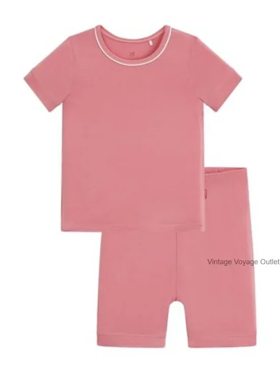 Bamboo Viscose Short Sleeve Pajama Set for Toddler Boys & Girls 2 Piece Summer