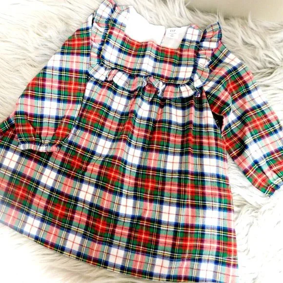 Baby Gap Ivory Frost Flannel Dress and Bottom Set‎