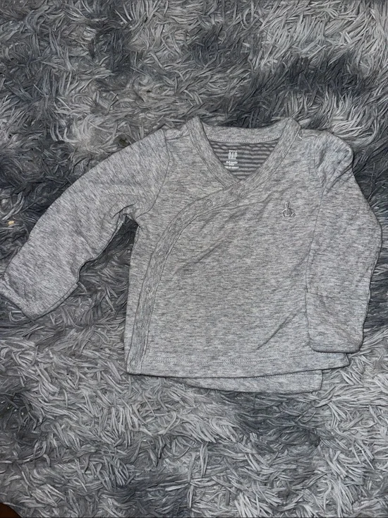 Baby Gap Gray Wrap-Front Long-Sleeve Top