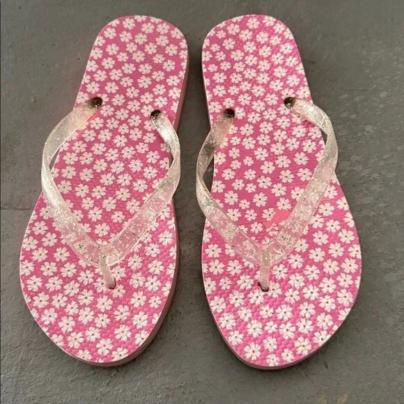 GAP Pink Flip Flops with Clear Straps
