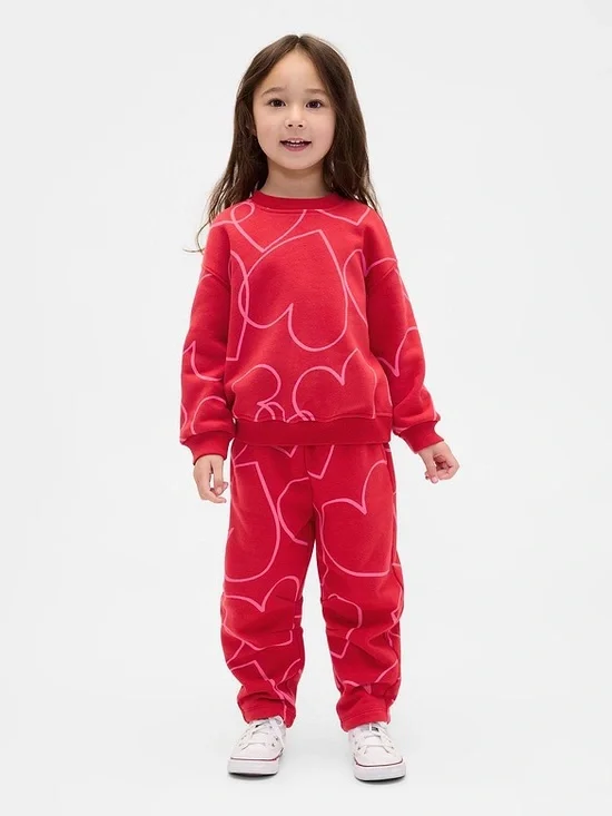Baby Gap VintageSoft Red Heart Sweatshirt & Sweatpants Set 6–12M