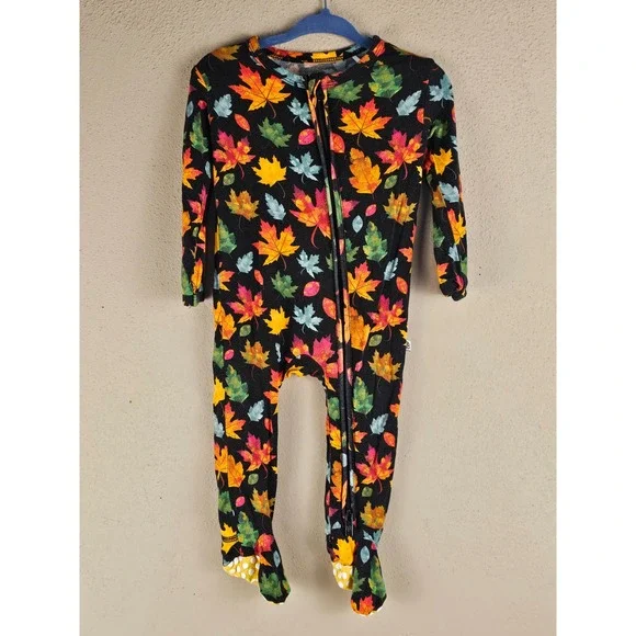 Little Bum Bums & Rose's Girls Bamboo Fall Leaf Sleeper Romper 9-12 Months