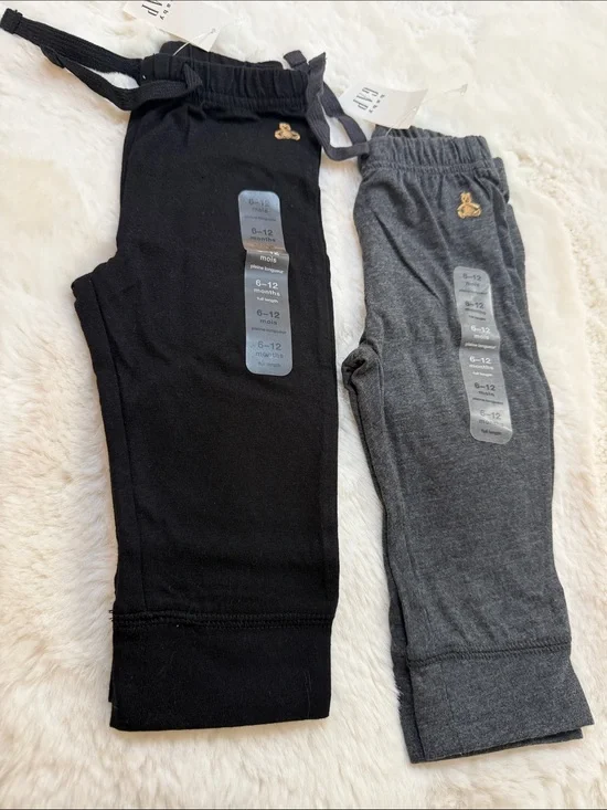 GAP Baby Jogger Pants Pair in Black and Charcoal