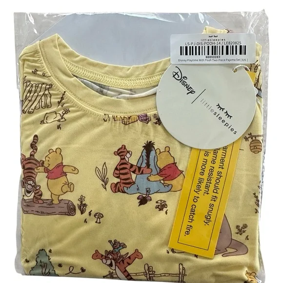 Little Sleepies Disney Playtime With Pooh 2 Piece Pajama Set Size 5/6