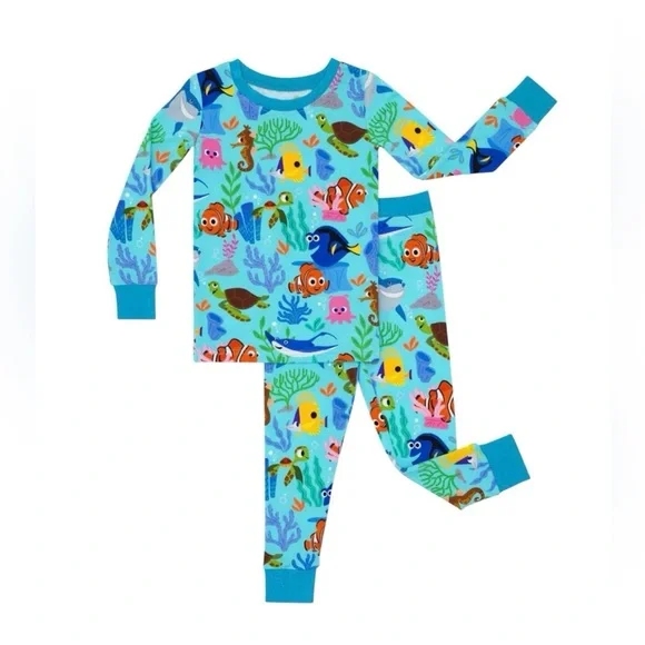 Little Sleepies Disney 🐠 Nemo’s Reef Bamboo Pajama Set 2 Piece Size 4T NWT
