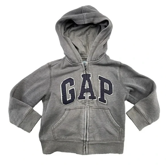 Baby GAP Boy's Spell Out Full Zip Hoodie Sweatshirt Size 4 Years Preppy