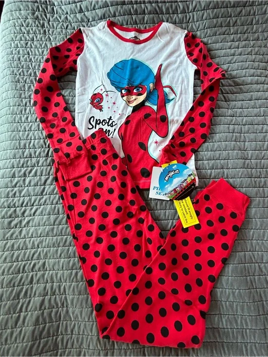Miraculous Ladybug Red and Black Polka Dot Kids pajama set