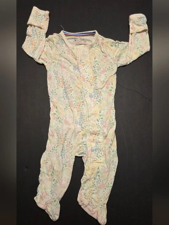 Magnetic Me Pastel Floral Print Pajamas - Size 0-3m