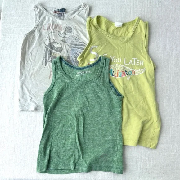 Baby Gap Junk Food H&M Toddler Boys‎ Tank Top Bundle Batman Alligator 12-24M