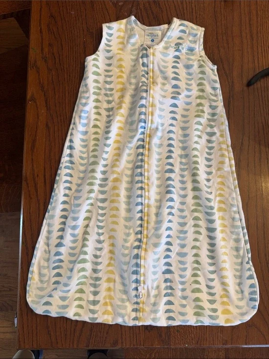 Halo White Wearable Sleep Sack with Blue, Yellow & Green Pattern size S (0-6M)