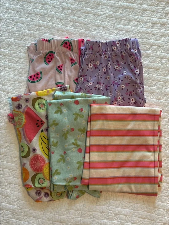 Girls' Colorful Mixed Pattern Pajamas - Fruit, Floral & Stripes