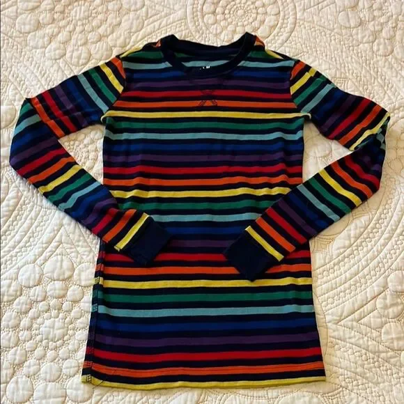 Primary pajama top only rainbow pride stripe black background multiple sizes