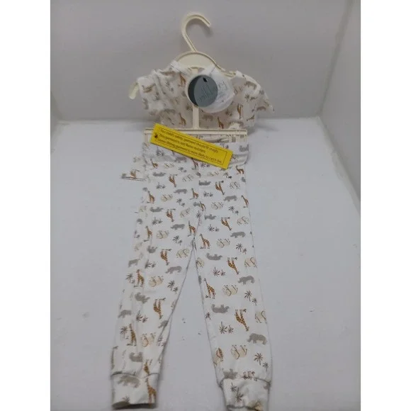 Milkberry Rayon Bamboo Pajamas 2-Pack Animal Print Brand New With Tags 12 Mos