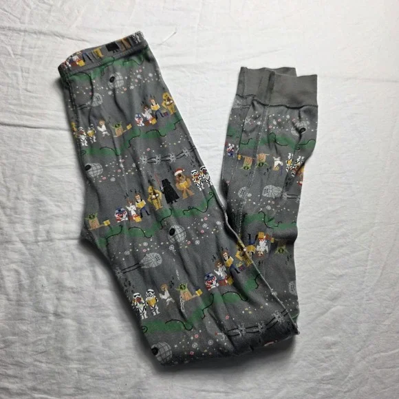 hanna andersson boy's pajama pants star wars christmas gray size 12