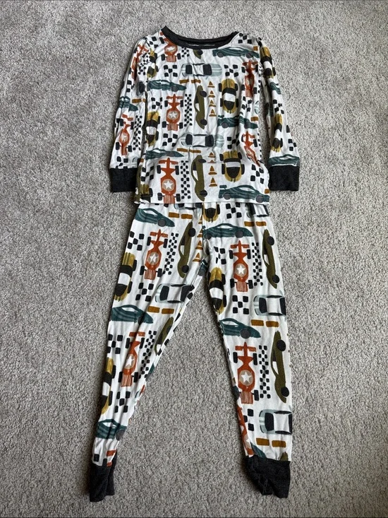 Neutral Patterned Cotton Top with Rust Star Accent