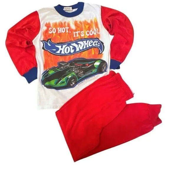 HOT WHEELS Vintage 1998 So Hot It's Cool Kids Pajama Set Mattel PCA Apparel