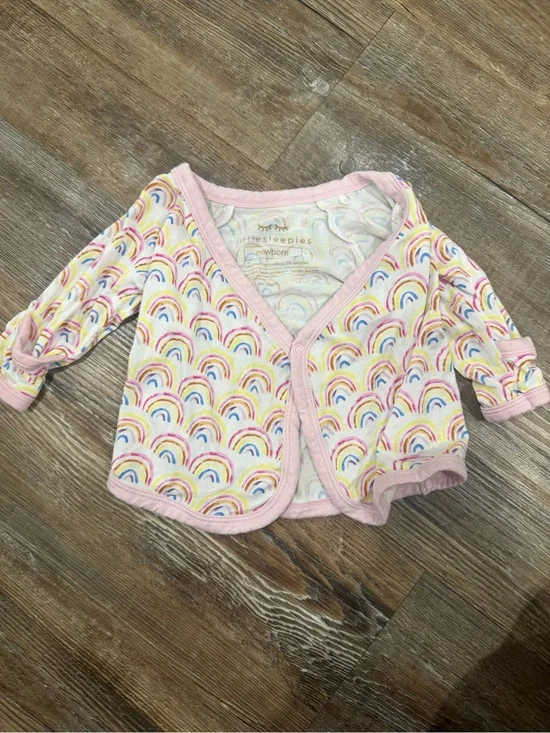 Little Sleepies Pink Rainbow Print Pajama Top
