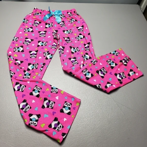 sleep on it girls size large 10-12 pink panda bear pajama pants