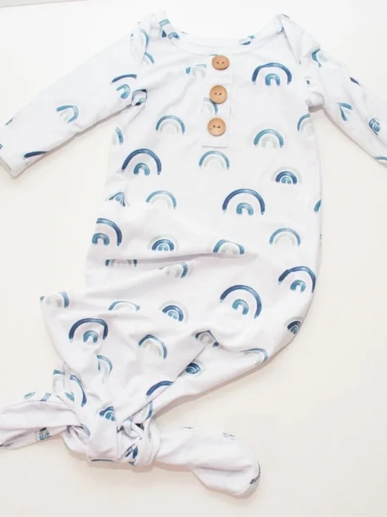 Caden Lane Brooks’ Blue Rainbow Knotted Gown 0-3 Months