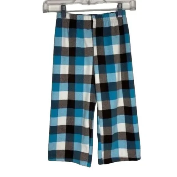 5/$15 Carter’s Blue Gray White Plaid Fleece Pajama Pants 5T