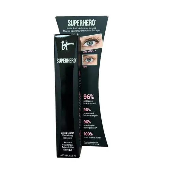 It Cosmetics Superhero Elastic Stretch Volumizing Mascara Black New in Box