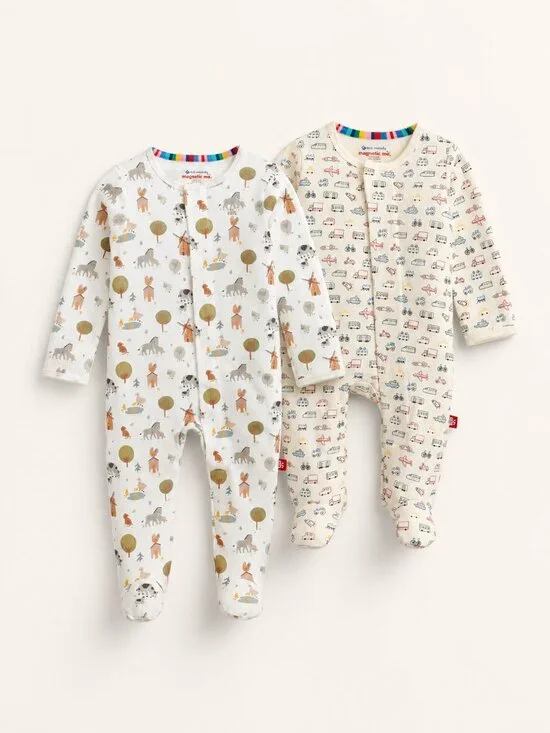 MAGNETIC ME 3-6 Month 2 Piece Organic Cotton Footie Bundle
