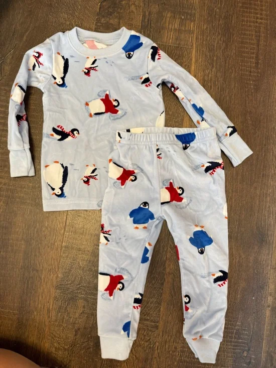 Carter's Light Blue Penguin Print 2-Piece Pajama Set