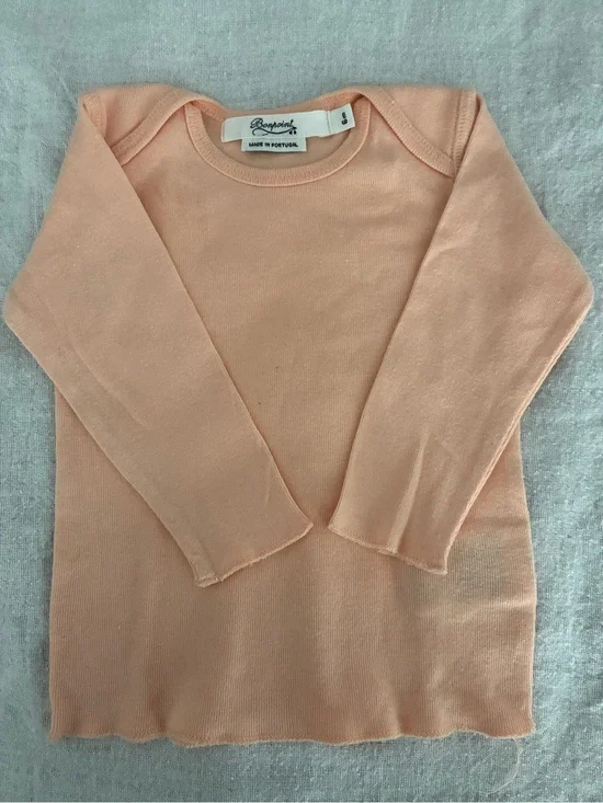 Bonpoint Baby Ribbed Cotton Pajama Set in a Peach Pink Shade