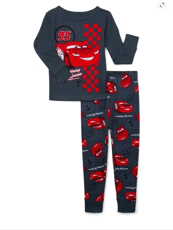 Disney Cars Unisex Toddler Grey 2 PC Pajama Set Size 5T NWT