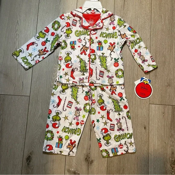 NWT Dr. Seuss The Grinch & Cindy Lou Who Toddler 2-Pc Pajama‎ Set 2T