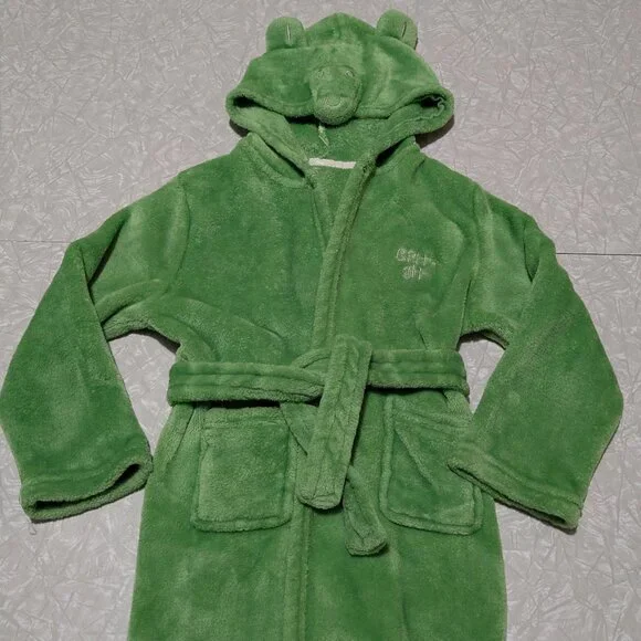 Green Fleece Robe Kids‎ 4-6 Gator, Croc, Dino