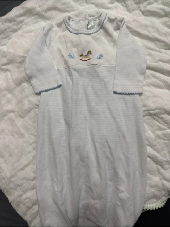 Pima cotton Baby Blue Rocking Horse Gown
