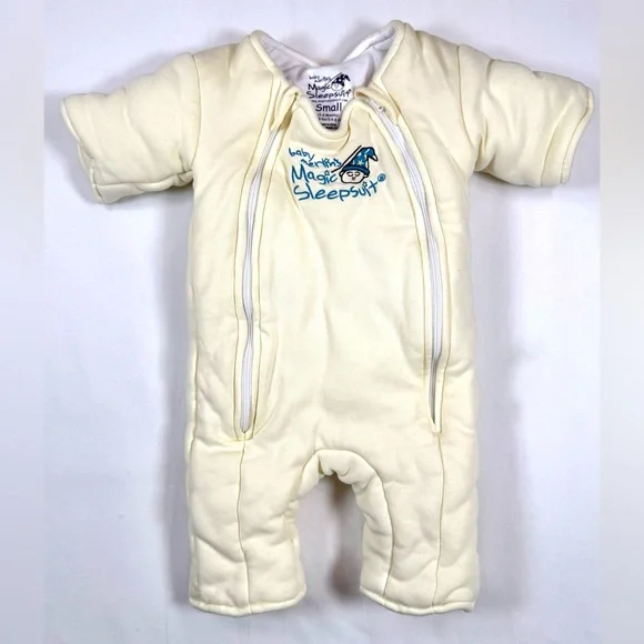 BABY MERLIN Magic Sleepsuit Cream Small 3-6m Cotton Padded Baby Sleepwear Sack