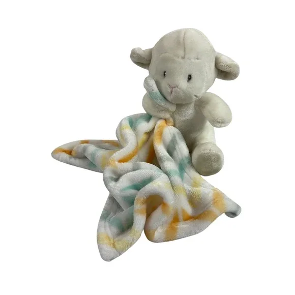 Little Miracles Lamb Chevron Zig Zag Blanket Plush 13