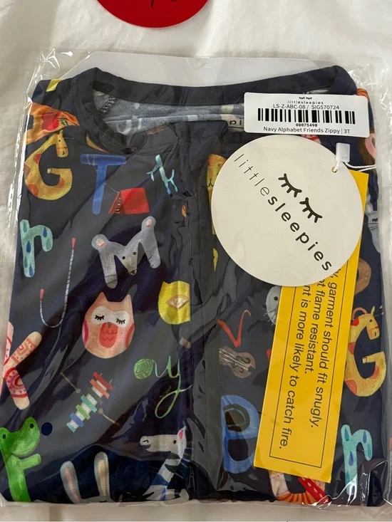 Little Sleepies Navy Alphabet Friends Zippy Pajamas 3T