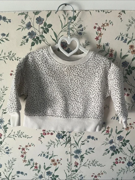Carter’s 12M Girl Cream Leopard-Print Sweatshirt