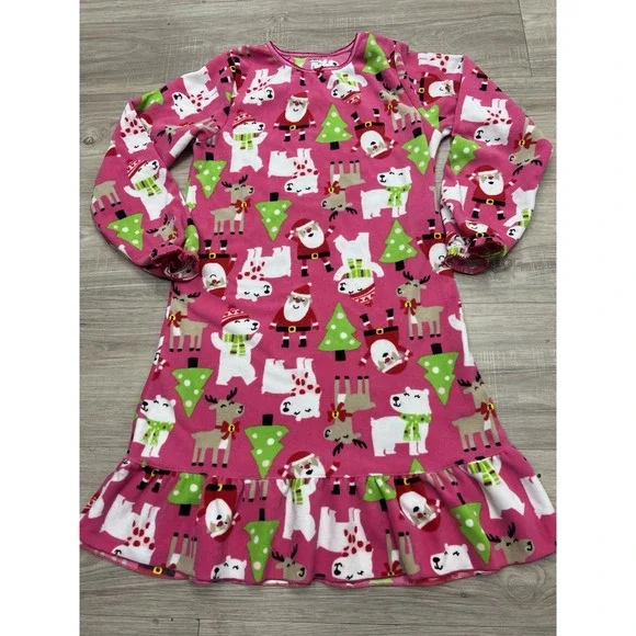 Carters Size L Girls Nightgown Santa Christmas‎