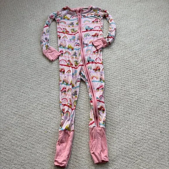 Little Sleepies pink retro roller bamboo pajamas