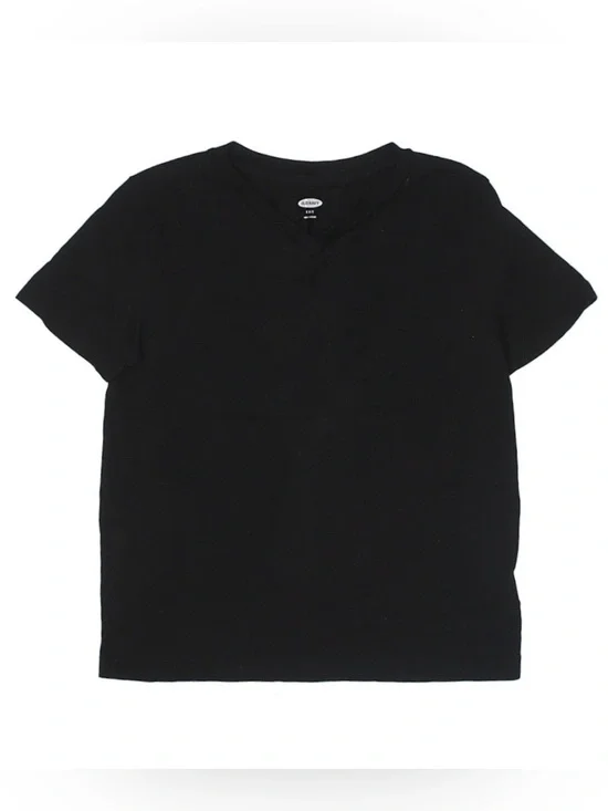 OLD NAVY Classic Black V-Neck Kids T-Shirt S (6-7) Plain
