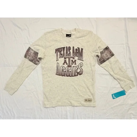 NWT Gen2 Texas A&M Aggies Youth 14/16 Long Sleeve Thermal Waffle Shirt Cream