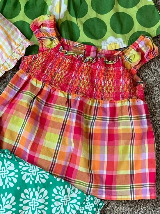 🎉5/$20🎉GYMBOREE Plaid Smocked Infant Girl Summer Top